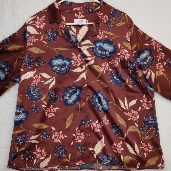 Denim & Co. Women's Long Sleeve Blouse Size 1X - Picture 3 of 7